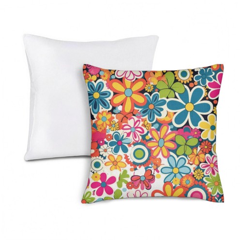 Linen Throw Pillow Set – Square Cushion Cover with Pillow Insert Included designed example