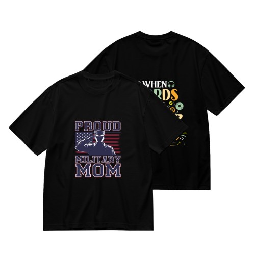 Women’s  double-sided printed T-shirt (GSM180g) – DTF process designed example