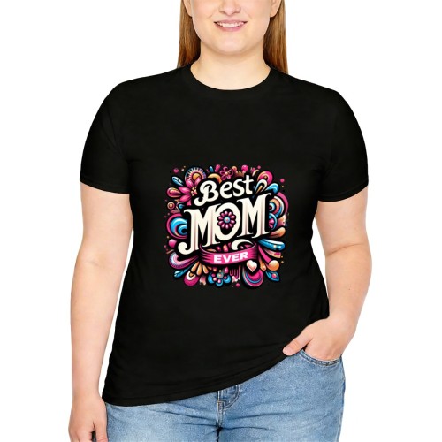 Women’s single-sided printed T-shirt (GSM180g) – DTF process designed example