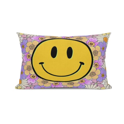 Linen throw pillow cover 30x50cm / 12x20inch – screen printed finished example