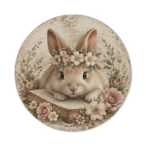 Large-sized velvet floor mat – round shape designed example