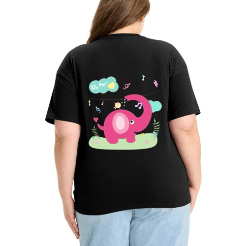 200g large-sized women’s heat transfer T-shirt – back designed example