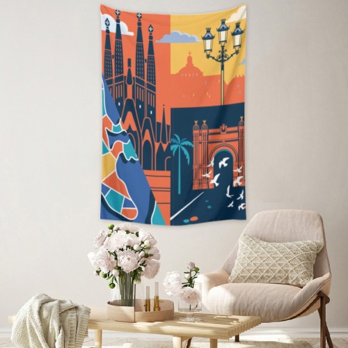 60x80in polyester tapestry designed example