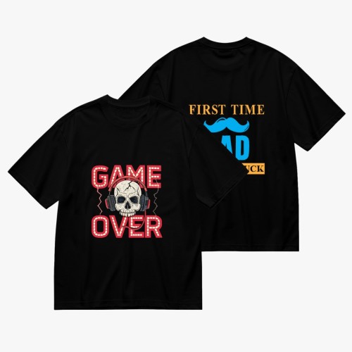 Men’s double-sided printed T-shirt (GSM180g) – DTF designed example