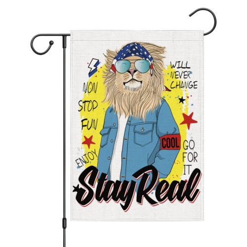 Single-sided garden flag 28x40in- white linen designed example
