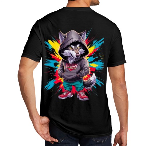 Men’s single-sided printed T-shirt (GSM180g) – DTF process designed example