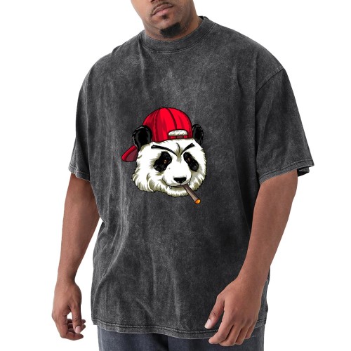 Men’s washed cotton T-shirt designed example