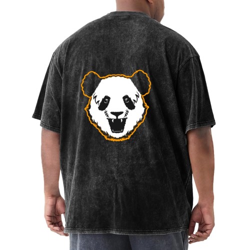 Men’s single-sided washed T-shirt (GSM230g) – DTF designed example