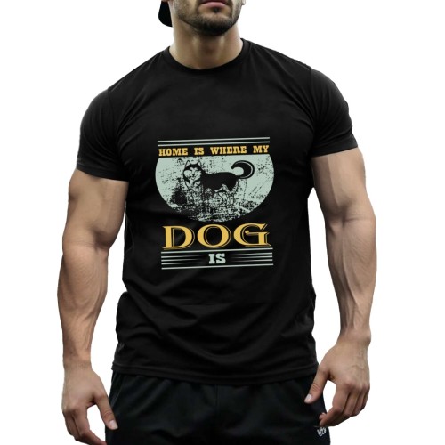 Men’s single-sided printed T-shirt (GSM180g) – DTF designed example