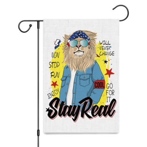 Single-sided garden flag 12x18in- white linen designed example