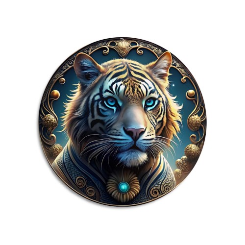 30x30cm round aluminum plate painting finished example