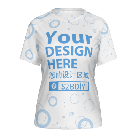 Women’s V-neck short-sleeved full-length T-shirt blank product preview
