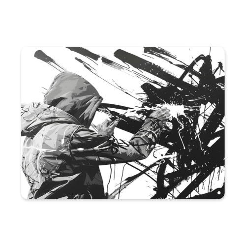 Iron sheet painting 12x16in- horizontal plate designed example