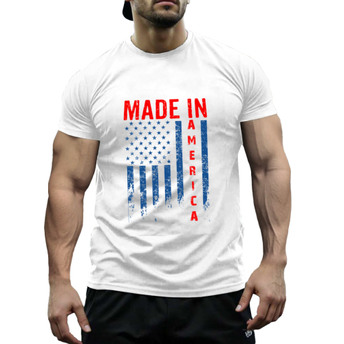 Men’s single-sided printed T-shirt (GSM180g) – DTF designed example