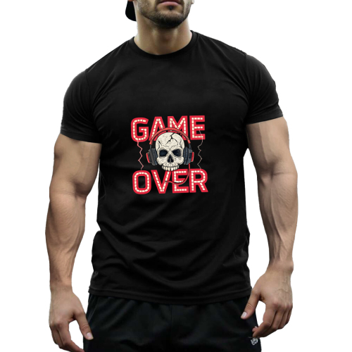 Men’s single-sided printed T-shirt (GSM180g) – DTF designed example