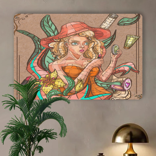 8x12in horizontal sheet metal painting designed example