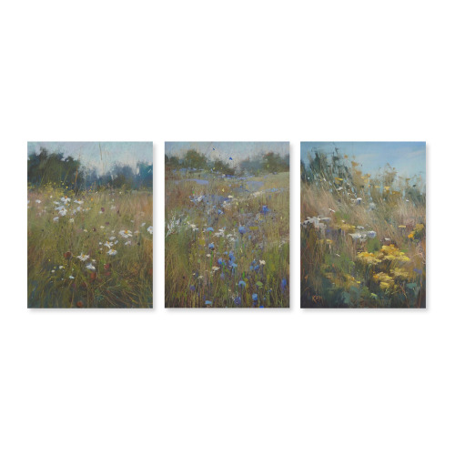 Unframed triptych 3:4(US straight hair) designed example